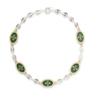 NWOT Noma LC Anchor Necklace in Green/White 14" Choker